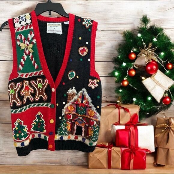 Marisa Christina Vintage 90's Christmas sweater. Quality is amazing hand done. M - Picture 1 of 11